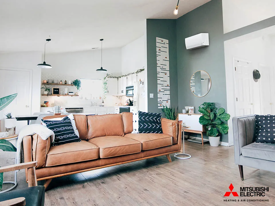 living room with a mini-split