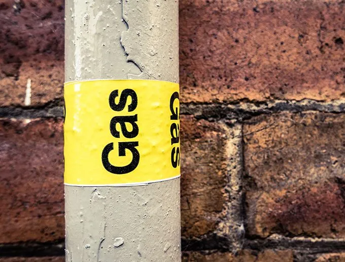 Outdoor gas line